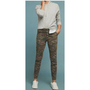 Anthropologie Slim Camo Button Fly Jefferson Utility Pants Size 28